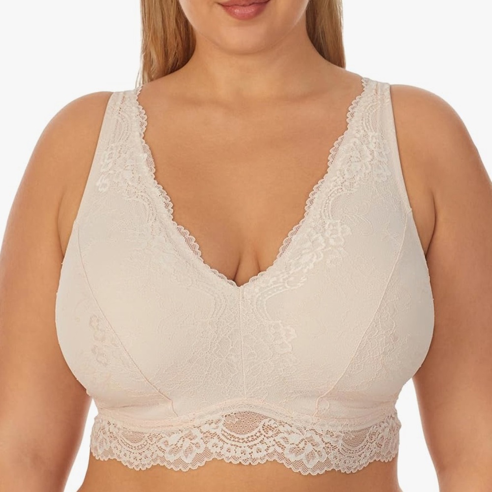 DREAMFIT Full Coverage Wireless Lace Bralette Adjustable Convertible Size 4X